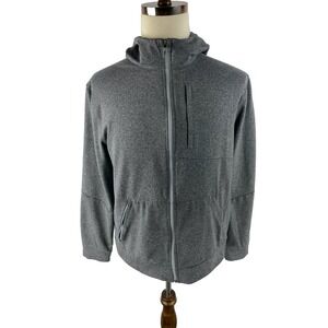 Lululemon City Sweat Zip Hoodie Thermo Mens L Heathered Gray Light Cast Full Zip